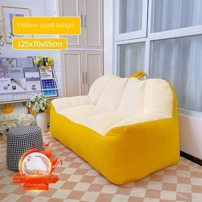 Pumpkin-Themed Two-Person Bean Bag Couch - Four Colors plush toy – – Yellow with beige – Image 9 | Plushie Produce