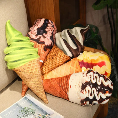 Realistic Ice Cream Throw Pillow, 8 Flavors, 8-20" | 20-50 cm plush toy – – – Image 1 | Plushie Produce