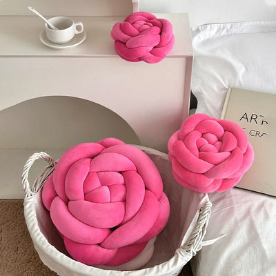 Rose Knot Plushie Throw Pillow, 11" | 28 cm 🌹 plush toy – – – Image 2 | Plushie Produce