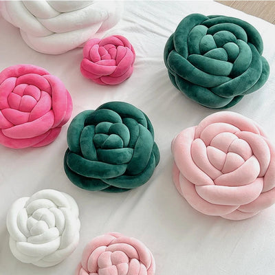 Rose Knot Plushie Throw Pillow, 11" | 28 cm 🌹 plush toy – – – Image 6 | Plushie Produce