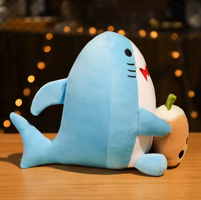 Shark Plushie Drinking a Boba Tea, 8" | 20 cm plush toy – – – Image 4 | Plushie Produce
