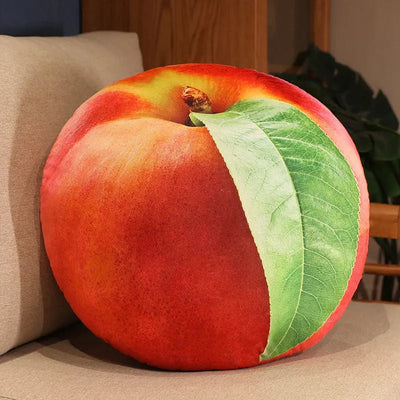 Simulation Fruit Throw Pillow Plushies, 15 Fruits, 16-22" | 40-55 cm plush toy – – nectarine 45x45 – Image 4 | Plushie Produce