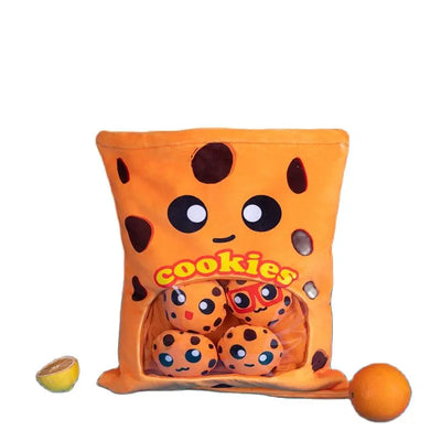 Snack Bag Pillow Plush Toy, Eight Styles, 16" | 40 cm plush toy – – Chocolate Chip Cookies (Orange bag/ 6 pieces) – Image 12 | Plushie Produce