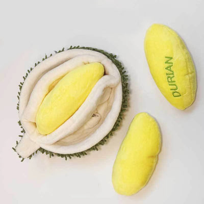 Squeaky Durian Plushie Dog Toy – Interactive Plush Food for Pets plush toy – – – Image 4 | Plushie Produce
