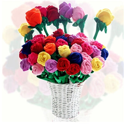 Stemmed Rose Plushies, Nine Colors, 13" | 32 cm plush toy – – – Image 5 | Plushie Produce