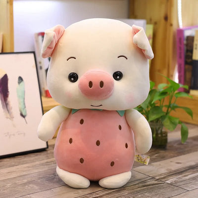 Stuffed Animal Pig & Rabbit in a Strawberry or Pineapple, 9-13"| 32-40 cm plush toy – – – Image 5 | Plushie Produce