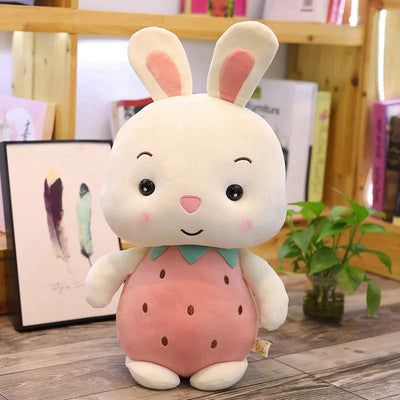 Stuffed Animal Pig & Rabbit in a Strawberry or Pineapple, 9-13"| 32-40 cm plush toy – – Strawberry Rabbit – Image 9 | Plushie Produce