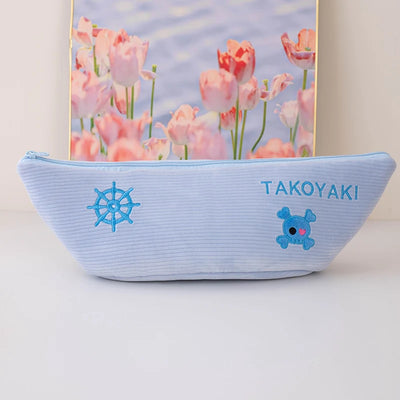 Takoyaki Plushie Set with Zip Lock Storage Boat, 18" | 45 cm plush toy – – blue boat – Image 11 | Plushie Produce