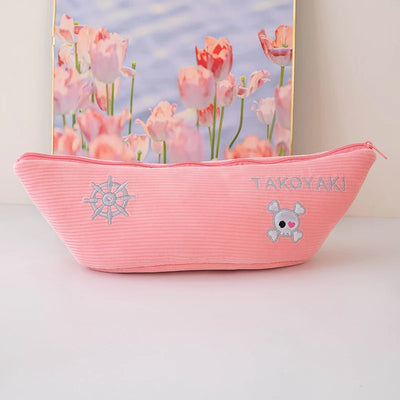 Takoyaki Plushie Set with Zip Lock Storage Boat, 18" | 45 cm plush toy – – pink boat – Image 6 | Plushie Produce