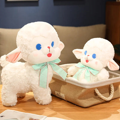 White Lamb Plushie with Bow, 8-16" |20-40 cm plush toy – – – Image 3 | Plushie Produce