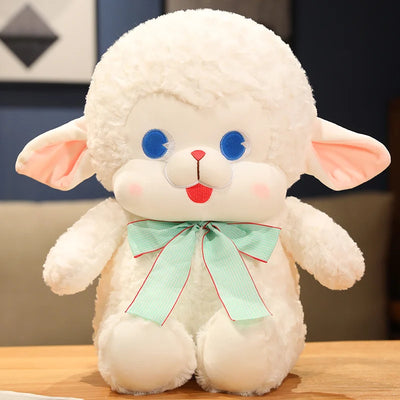 White Lamb Plushie with Bow, 8-16" |20-40 cm plush toy – – Sitting – Image 11 | Plushie Produce
