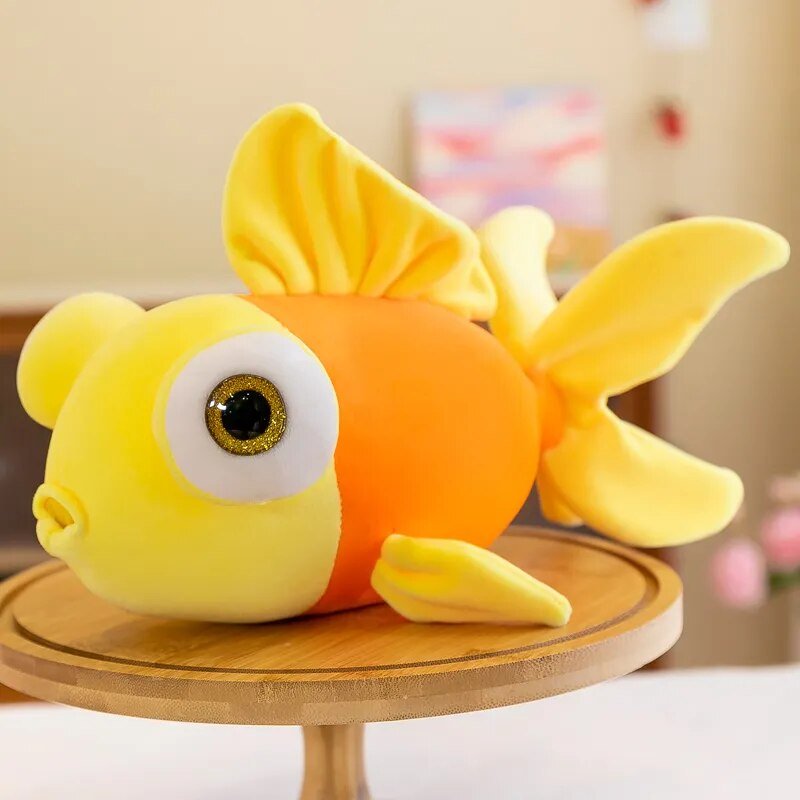 Cartoon Fish Plush Toy: Three Colors, 14 in | 35 cm plush toy – – Yellow – Image 2 | Plushie Produce