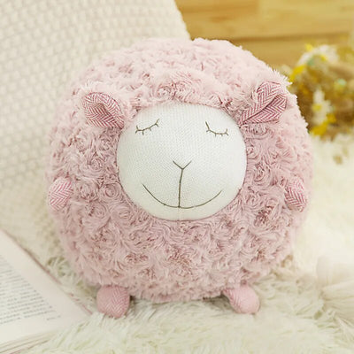 Fuzzy Sheep Plush Toy, Three Colors, 12" | 30 cm plush toy – – Pink – Image 3 | Plushie Produce