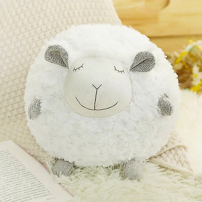 Fuzzy Sheep Plush Toy, Three Colors, 12" | 30 cm plush toy – – White – Image 5 | Plushie Produce