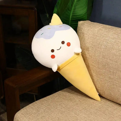 Jumbo Kawaii Ice Cream Cone Plushie, Five Flavors, 1.6-3' | 20-90 cm plush toy – – Vanilla – Image 4 | Plushie Produce