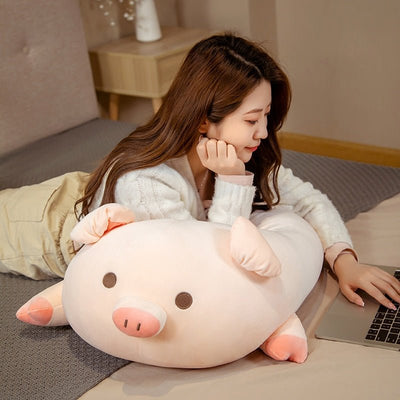 Jumbo Pink Squishy Pig Plushie, 1.3-2.6' | 40-80 cm plush toy – – – Image 7 | Plushie Produce