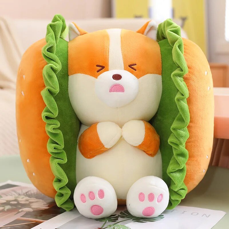 Kawaii Corgi/Rabbit as a Hamburger Plushie, 10-16" | 25-40 cm plush toy – – Corgi/ 25cm – Image 2 | Plushie Produce