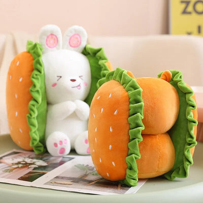 Kawaii Corgi/Rabbit as a Hamburger Plushie, 10-16" | 25-40 cm plush toy – – – Image 4 | Plushie Produce