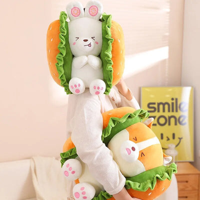 Kawaii Corgi/Rabbit as a Hamburger Plushie, 10-16" | 25-40 cm plush toy – – – Image 5 | Plushie Produce
