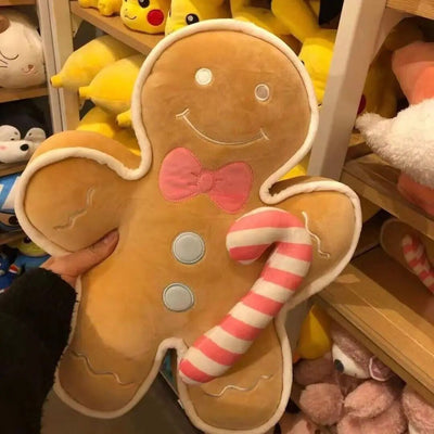 Large Gingerbread Cookie Plushie with Candy Cane, 17-24" | 42-60 cm plush toy – – – Image 2 | Plushie Produce