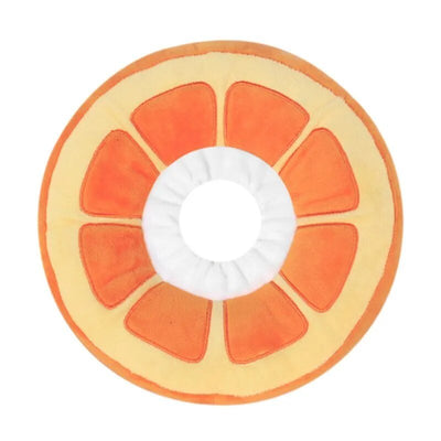 Plush Fruit Pet Recovery Collar, For Pets to 13 lbs. (6 kg) plush toy – – Orange – Image 3 | Plushie Produce