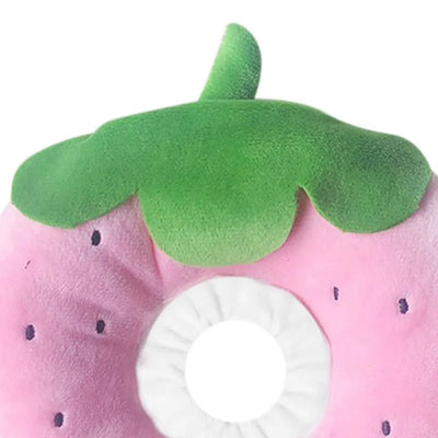 Plush Fruit Pet Recovery Collar, For Pets to 13 lbs. (6 kg) plush toy – – Strawberry – Image 5 | Plushie Produce