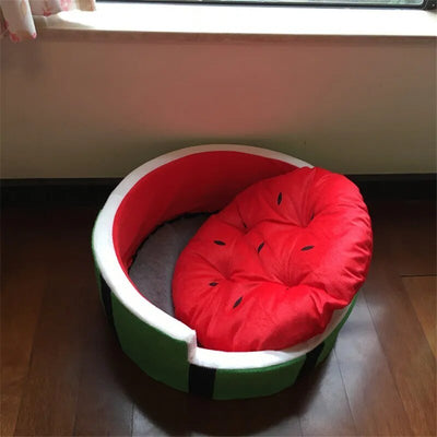 Plush Watermelon Pet Bed, for pets up to 15 lbs/6.8 kg plush toy – – – Image 3 | Plushie Produce