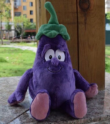 Plushie Assorted Fruit and Veggie Plushies, 10" | 25 cm plush toy – – Eggplant – Image 19 | Plushie Produce