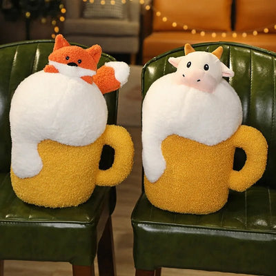 Plushie Beer Mug with a Cow or Fox, 15-23" | 38-50 cm plush toy – – – Image 2 | Plushie Produce
