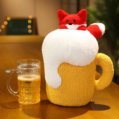 Plushie Beer Mug with a Cow or Fox, 15-23" | 38-50 cm plush toy – – Red fox – Image 7 | Plushie Produce