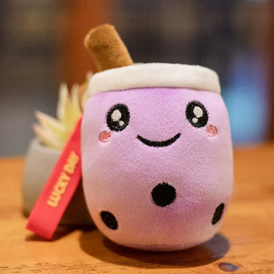 Plushie Bubble Tea Keychain, 12 Varieties, 4" | 10 cm plush toy – – purple open – Image 9 | Plushie Produce