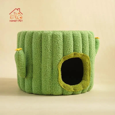 Plushie Cactus Oasis Cat Bed with Sisal Hemp and Velvet, 12.7" | 32.5 cm plush toy – – – Image 1 | Plushie Produce