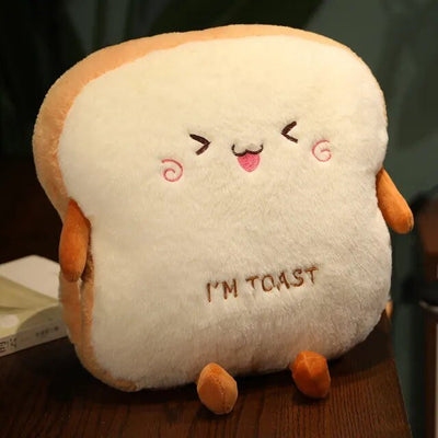 Plushie Cartoon Slice of Toast, 20" | 50 cm plush toy – – Laughing – Image 4 | Plushie Produce