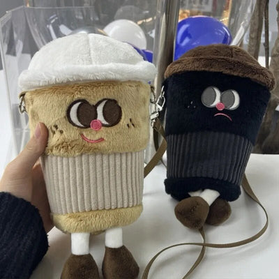 Plushie Coffee Cup Shoulder Bag, 8" | 20 cm plush toy – – – Image 2 | Plushie Produce