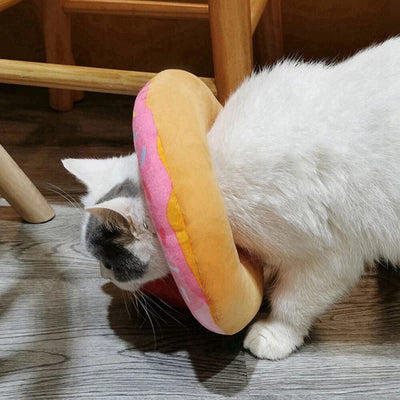 Plushie Donut Recovery Collar, Five Styles, For Pets to 19 lbs. (9 kg) plush toy – – – Image 9 | Plushie Produce