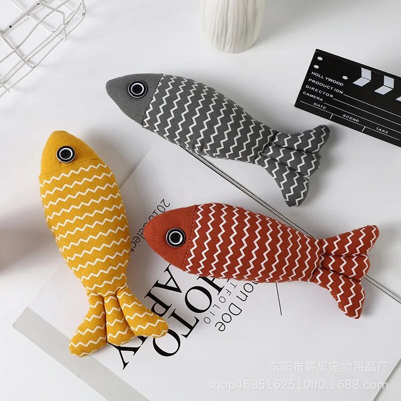 Plushie Fish Cat Catnip Toy, Three Colors, 7" | 19 cm plush toy – – – Image 7 | Plushie Produce