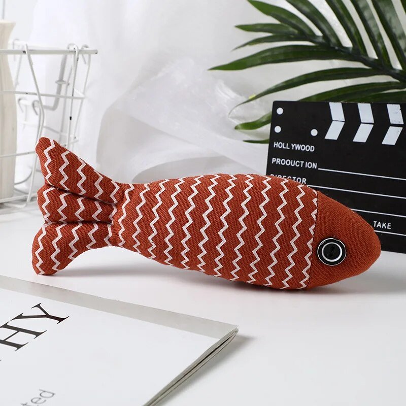 Plushie Fish Cat Catnip Toy, Three Colors, 7" | 19 cm plush toy – – Red – Image 4 | Plushie Produce