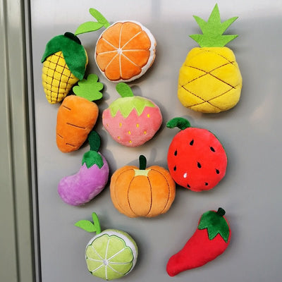 Plushie Fruit and Vegetable Refrigerator Magnet, 10 Foods, 2-3" | 5-8 cm plush toy – – – Image 1 | Plushie Produce