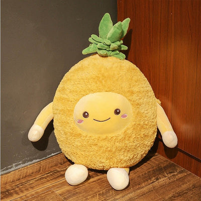 Plushie Fuzzy Cartoon Fruit, Three Fruits, 12-24" | 30-60 cm plush toy – – Pineapple – Image 3 | Plushie Produce