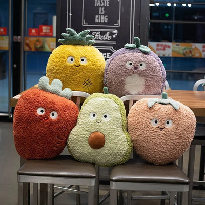 Plushie Fuzzy Fruit w/Optional Handwarmer, 5 Fruits, 14-18" | 36-45 cm plush toy – – – Image 1 | Plushie Produce