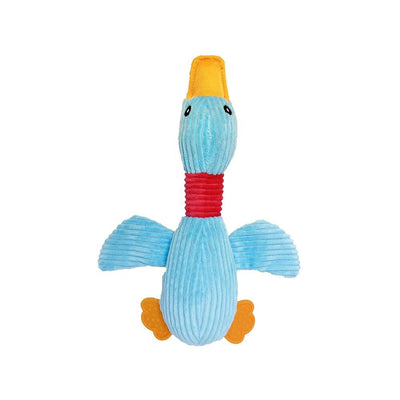 Plushie Goose Squeaky Dog Chew Toy, Four Colors, 12" | 30 cm plush toy – – Blue – Image 7 | Plushie Produce