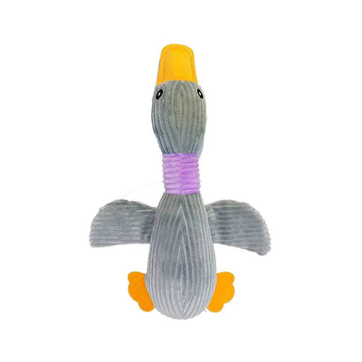 Plushie Goose Squeaky Dog Chew Toy, Four Colors, 12" | 30 cm plush toy – – Gray – Image 6 | Plushie Produce