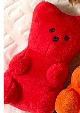 Plushie Gummy Bear Squeaky Chew Toy, 5 Colors, 4" | 11 cm plush toy – – Red – Image 10 | Plushie Produce