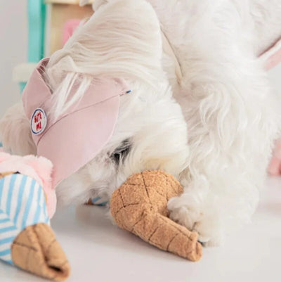 Plushie Ice Cream Cone Dog Sniffing Toy, Two Flavors, 5" | 13 cm plush toy – – – Image 7 | Plushie Produce