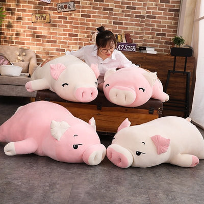 Plushie Jumbo Marshmallow Pig with Optional Blanket, 18-30" | 45-75 cm plush toy – – – Image 14 | Plushie Produce