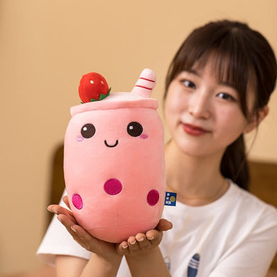 Plushie Jumbo Strawberry Bubble Tea, 9-28" | 23-70 cm plush toy – – – Image 7 | Plushie Produce