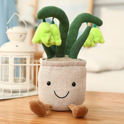 Plushie Potted Bluebells Flower Plushie, 4 Colors, 10" | 25 cm plush toy – – Green – Image 3 | Plushie Produce
