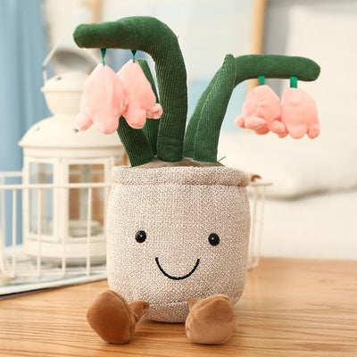 Plushie Potted Bluebells Flower Plushie, 4 Colors, 10" | 25 cm plush toy – – Pink – Image 4 | Plushie Produce