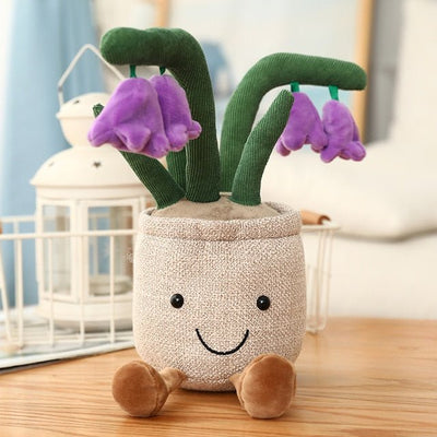 Plushie Potted Bluebells Flower Plushie, 4 Colors, 10" | 25 cm plush toy – – Purple – Image 5 | Plushie Produce