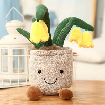 Plushie Potted Bluebells Flower Plushie, 4 Colors, 10" | 25 cm plush toy – – Yellow – Image 2 | Plushie Produce